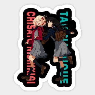 chisato and Takina Inoue - Lycoris Recoil Sticker